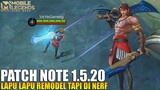 RUBY NERF, CECILION NERF, KHALLED NERF, ALICE BUFF - PATCH NOTE 1.5.20 MOBILE LEGENDS