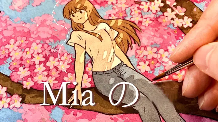 【Mia's art】The romantic and pink season when the sakura blooms