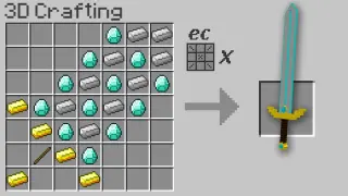 Minecraft but you can craft 3D swords from any item...
