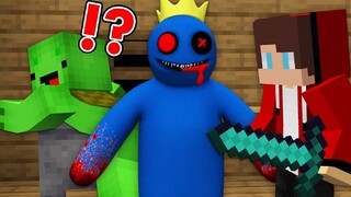 RAINBOW FRIENDS BLUE vs Security House Mikey & JJ in Minecraft Attack challenge (Maizen Mazien)