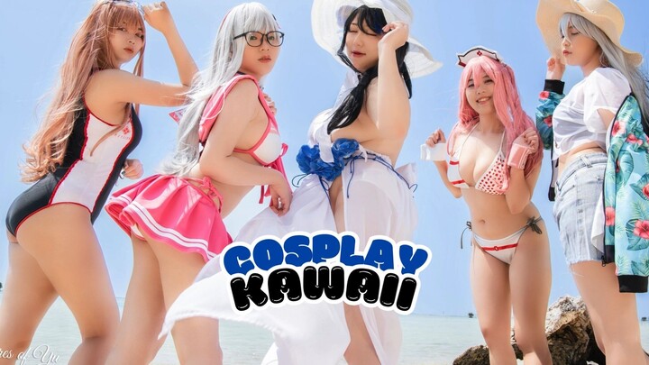 Cosplay skin pantai di pinggir Pantai ala Nikke