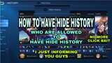How To Get Hide History | No Clickbait Just For Pro Players ?