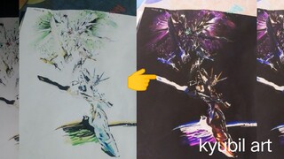 menggambar robot Gundam [Gundam seed destiny] negative art PART 1