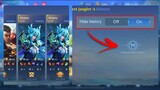 NEW UPDATE! HIDE YOUR HISTORY + NEW EVENT FREE SKIN MOBILE LEGENDS
