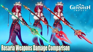 Rosaria C3 Staff of Homa vs Jade Spear vs Deathmatch Damage Comparison - Genshin Impact