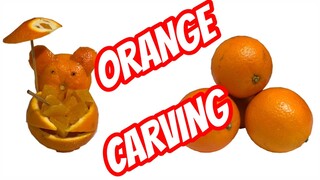 Orange Bear Carving