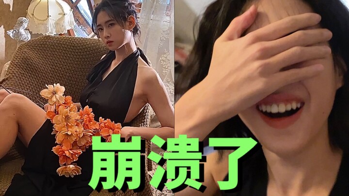第一次去拍网红写真 没想到要穿露背装 当场崩溃