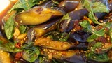 Eggplant Stir fry Thai + Chinese super Chilies ผัดมะเขือยาว