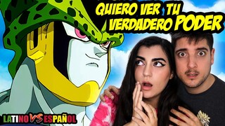 ESPAÑOLES REACCIONAN A DRAGON BALL LATINO VS ESPAÑOL |💥SUPER TRUNKS VS CELL💥DBZ💥