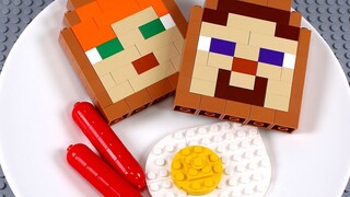 Animasi gerakan berhenti sarapan LEGO Minecraft