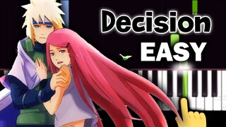 Naruto Shippuden OST - Decision (Minato and Kushina's Death theme) - EASY Piano tutorial