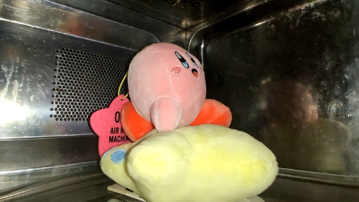 Kirby riding in the microwave (without heating)