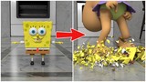 SpongeBob, Mr. Krabs,  Squidward & Patrick Getting Smashed!