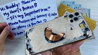 How to turn iPhone 11 Pro Max Cracked into DIY iPhone 12 Pro Max, Destroyed Phone Restoration