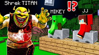 How Creepy SHREK TITAN CAME and ATTACK MIKEY and JJ ? - in Minecraft Maizen