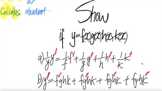 Matriculation & Calculus: Show if y=f(x) g(x) h(x) k(x)