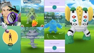An 8 dollar quest in Pokemon go. Catching Ex Regigigas, Tyranitar, Steelix with Unova -Sinnoh Stone