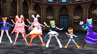 【MMD di gi charat】でじこ・ぷちこ・うさだ・りんな・みけ・うさだあかりでシュビドゥビ☆スイーツタイム