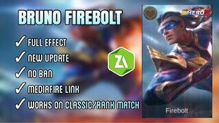 New Update Script Skin Bruno Firebolt Full Effect + Recall Patch Yu Zhong | Mobile Legends Bang Bang