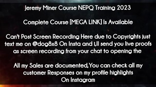 Jeremy Miner Course NEPQ Training 2023 course download