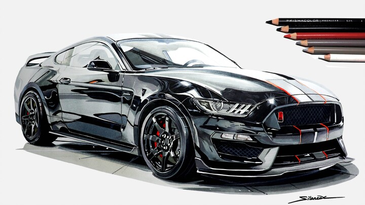 Drawing a Ford Mustang: how to sketch like a computer render?