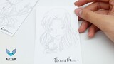 How to sketch Vermouth from series Detective Conan | Vermouth portrait sketching