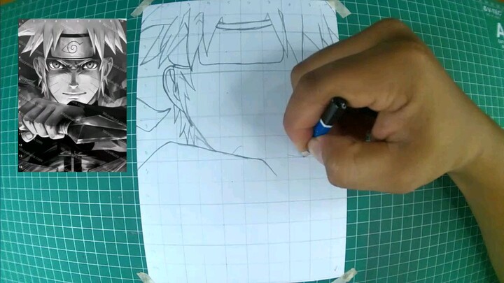 Naruto Uzumaki II BlackandWhite Sketch II Hokage ke-7