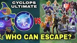 CYCLOPS ULTIMATE vs HEROES in Mobile Legends | Who Can Escape Cyclops Ultimate?