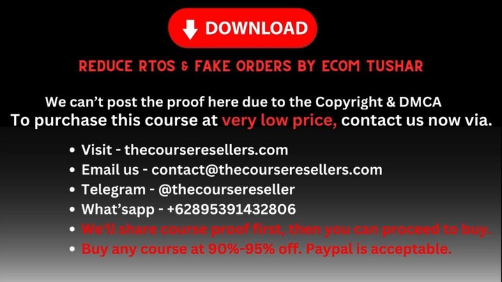 Reduce RTOs & Fake Orders By Ecom Tushar