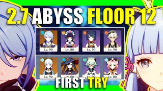 2.7 NEW ABYSS FLOOR 12 First Try C0 Ayato R1 Blackcliff + C0 Ayaka R1 Mistsplitter | Genshin Impact