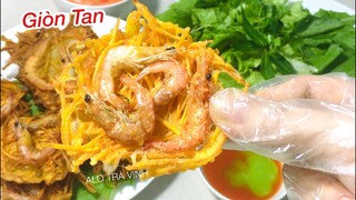 Cách làm Bánh Tép, Bánh tôm Chiên Bột giòn tan không bị mềm nhanh gọn lẹ. Fried shrimp cake