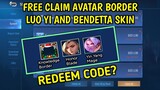 CLAIM BENEDETTA + LUO YI SKIN & AVATAR BORDER FOR FREE NEW || MOBILE LEGENDS