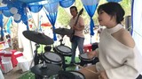 Vùng Trời Bình Yên (Remix) - Ni Ni Drum Cover - Chị Gái Hát Hay Quá