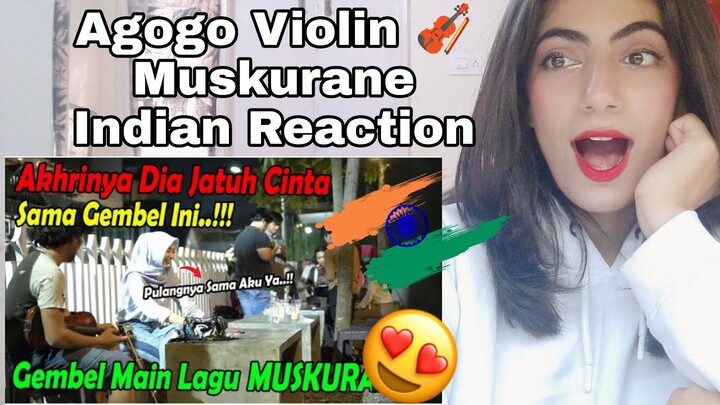 (Indo Subs) INDIAN REACTION to AGOGO VIOLIN cover MUSKURANE lagu bollywood dan prank orang Indonesia