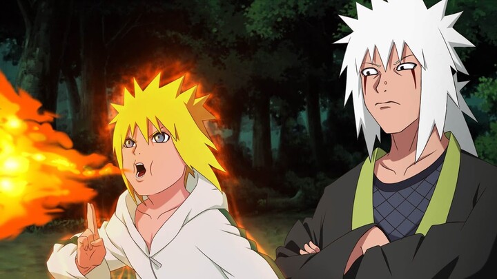 Kid Minato Uses Oil Release Fire Style Transformation In Front Of Jiraiya