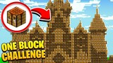 Minecraft ONE BLOCK CHALLENGE : Crafting Table Castle