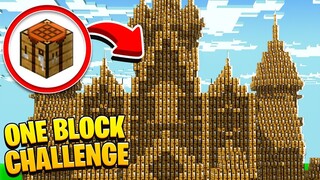 Minecraft ONE BLOCK CHALLENGE : Crafting Table Castle