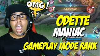 MANIAC ODETTE GAMEPLAY MODE RANK _ MOBILE LEGENDS BANG BANG INDONESIA