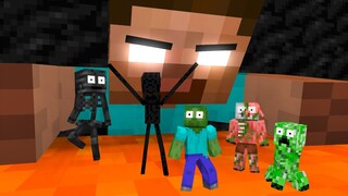 Monster School : TINY HEROBRINE FAMILY - Minecraft Animation