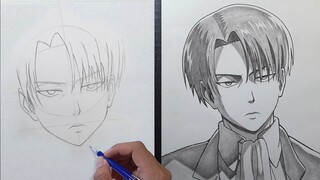 How to Draw LEVI  ACKERMAN [ Shingeki no Kyojin] - Cara Gambar Anime