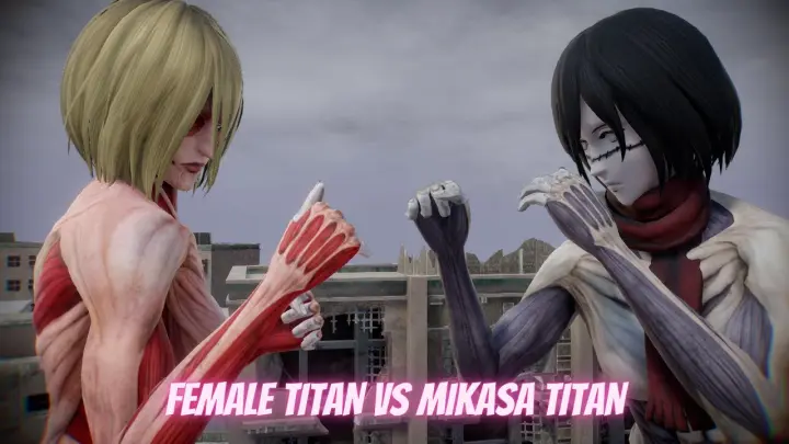 Mikasa Titan vs Annie's Female Titan