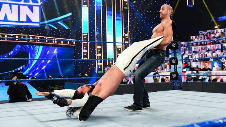 WWE- CESARO swing Seth Rollins 2 times