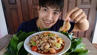 ตำมะม่วงกุ้งสด มะม่วงกรอบๆ กุ้งสดเด้งๆ แซ่บมาก