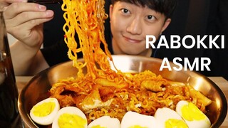 ASMR CHEESY SPICY RICE CAKES *RABOKKI | JIN RAMEN (No Talking) EATING SOUNDS | WILLIAM LIM ASMR