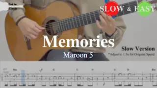 Memories - Maroon 5 | Fingerstyle Guitar TAB (+ Slow & Easy)
