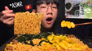 Zin ASMR | ASMR SUPER HOT SPICY NOODLES SOUP & SEAWEED, TOPPOKKI