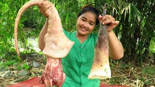 Yummy Cooking soup beef Oxtail with bamboo recipe & My Cooking skill