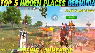 Top 5 Hidden Places In Bermuda Using Launchpad | How To Push Rank In Free Fire | Player 07