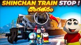 Shinchan Doraemon Nobita & Spiderman Stops The Train For Containers || GTA5 Train stopping
