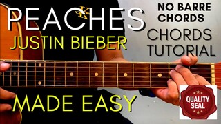 Justin Bieber -  PEACHES CHORDS (Guitar Tutorial) for Acoustic Cover